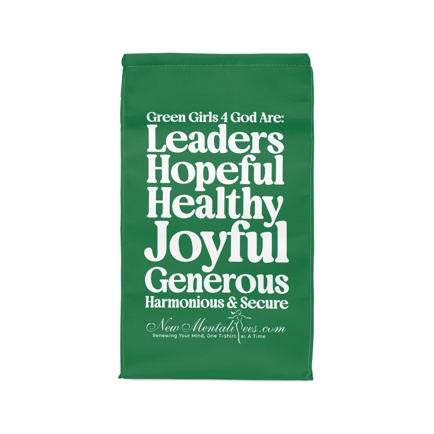 💚 Green Girls 4 God Lunch Tote – Double-Sided Inspirational Faith Lunch Bag | Insulated Lunch Bag | Gift for Girls & Women