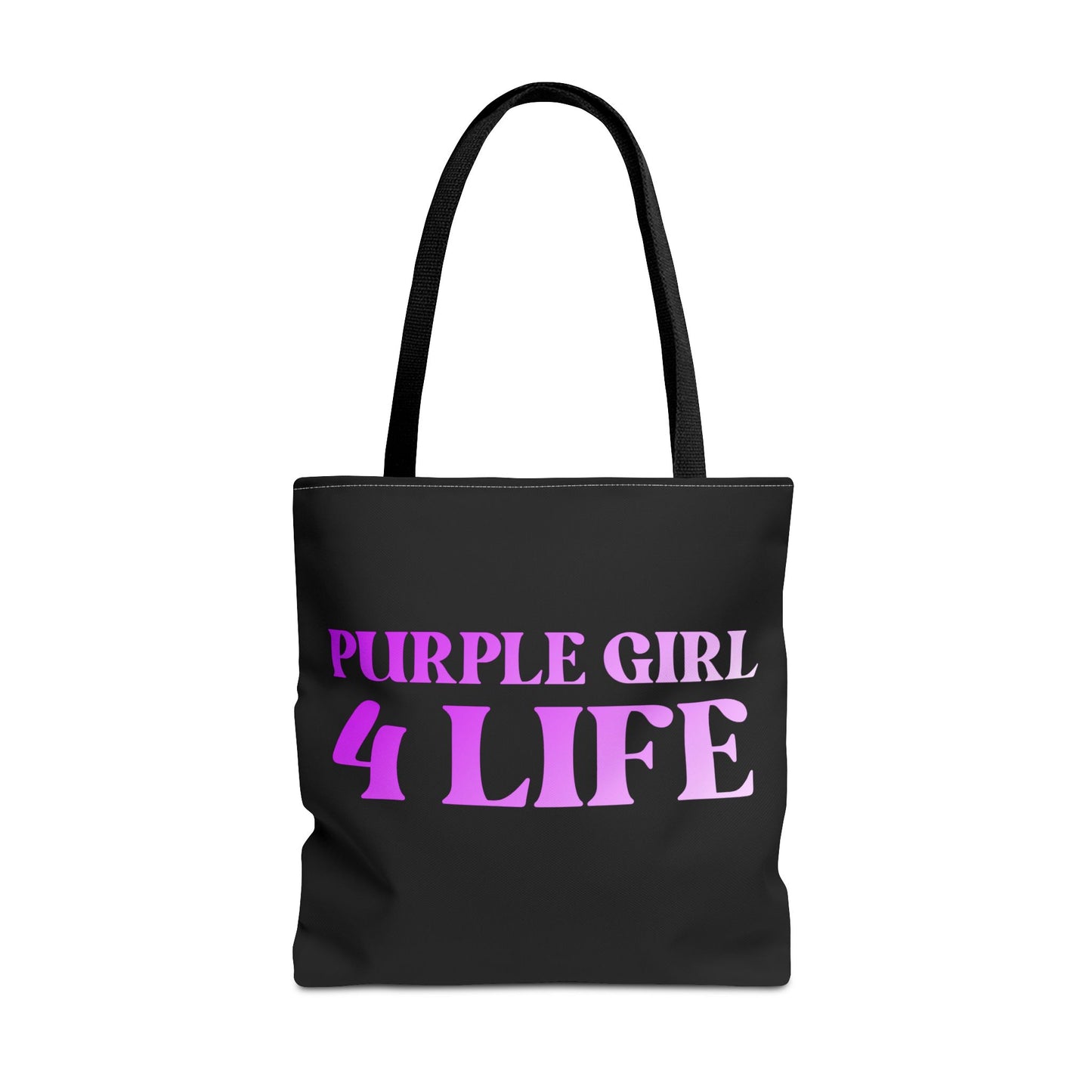 Purple Girl 4 Life Tote Bag - Cute Black Bag for Women and Girls, Double Sided Inspirational Tote