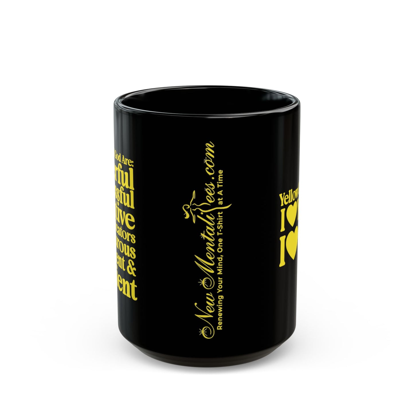 Yellow Girls 4 God Mug - Black Contrast Collection