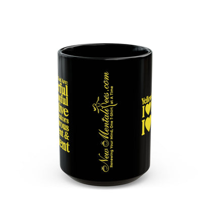 Yellow Girls 4 God Mug - Black Contrast Collection