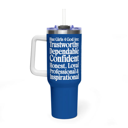 Blue Girls 4 God Colorful Tumbler - Faith Filled Women Who Love Blue