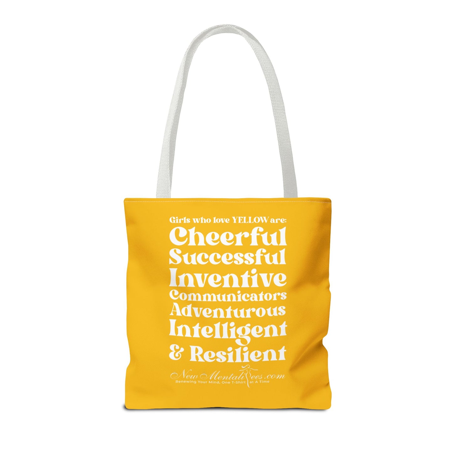 Yellow Girl 4 Life Tote Bag - Cute Yellow Bag for Women and Girls, Double Sided Inspirational Tote