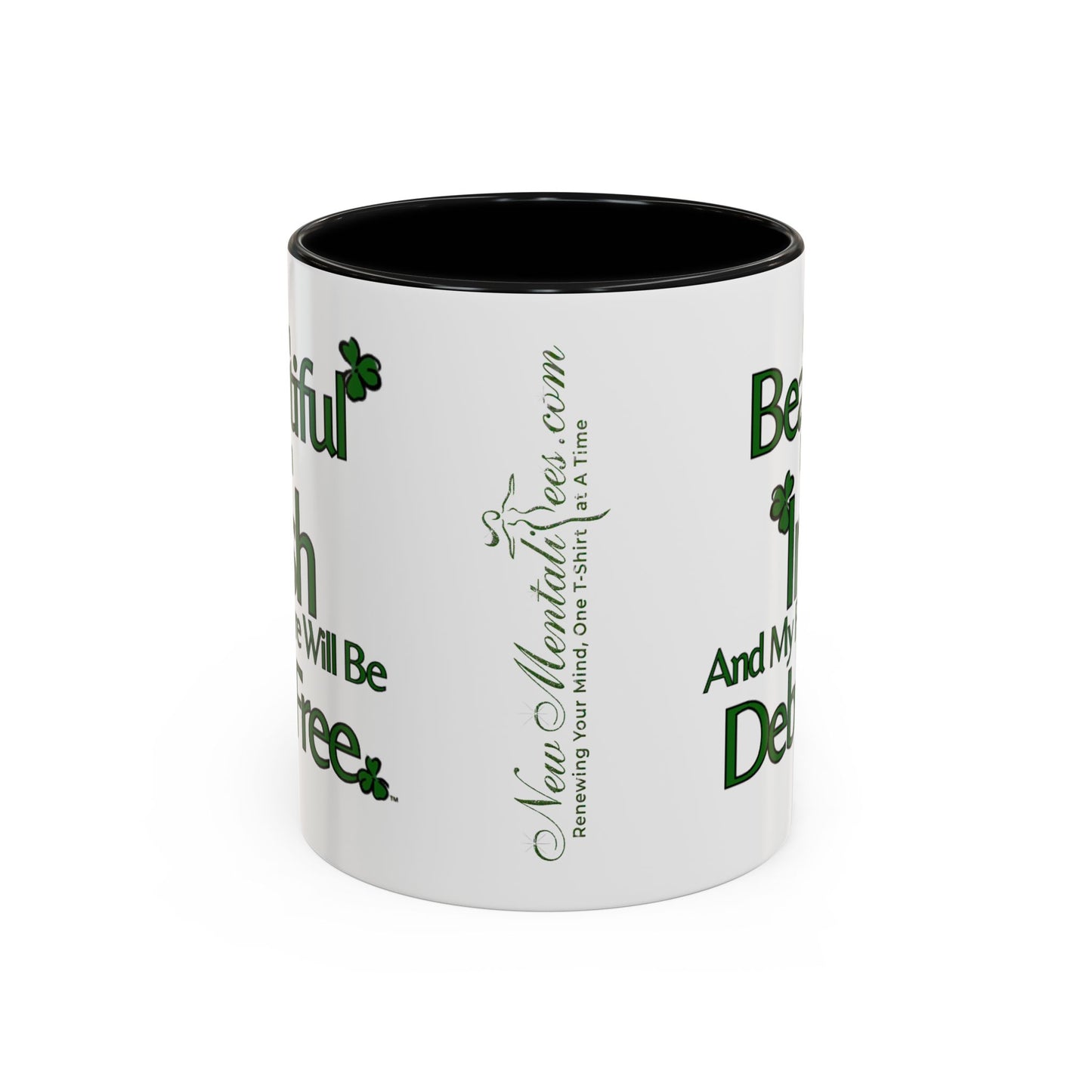 I Am Beautiful Irish & Debt Free Future Mug - Money Mindset Affirmation Cup - Irish Pride Gift