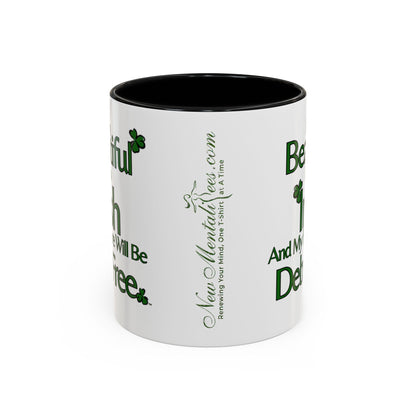 I Am Beautiful Irish & Debt Free Future Mug - Money Mindset Affirmation Cup - Irish Pride Gift