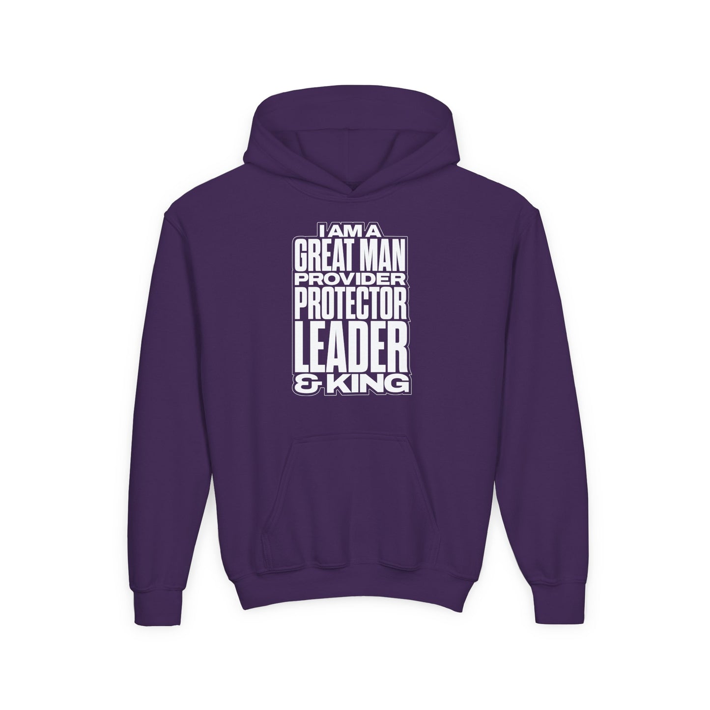 I Am A Great Man Youth Hoodie - For Kings, Protectors & Leaders in the Making