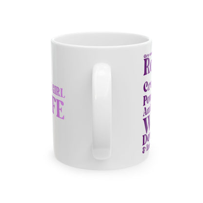 Purple Girl 4 Life Black Mug - Positive Affirmation, Cute, Inspirational Double Sided, 11oz & 15oz Mug, Great Gift