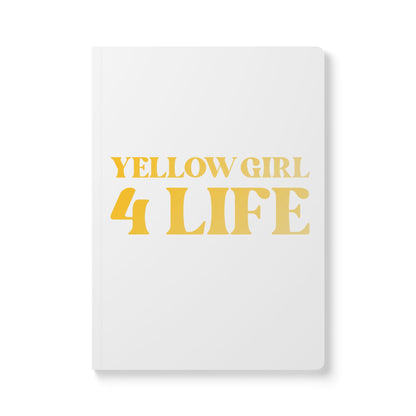 Yellow Girl 4 Life (White) Softcover Journal – Double-Sided Inspirational Journal | 100 or 200 Pages | Notebook for Girls & Women Who Love Yellow