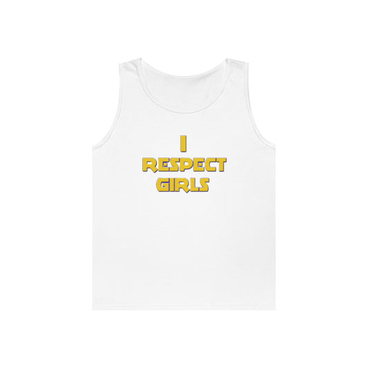 I Respect Girls Teen Boys Tank Top – Positive Message Sleeveless Shirt | Respect Matters Tank | Future Leader Apparel for Young Men
