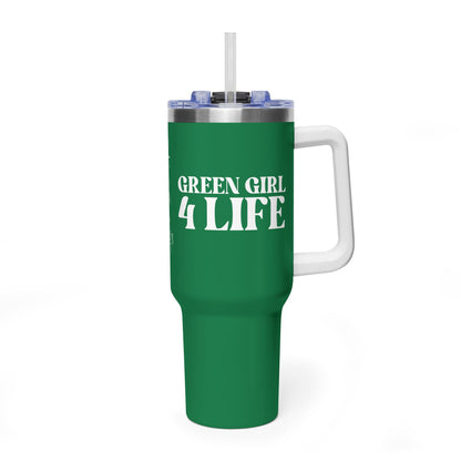 Green Girl 4 Life 40 oz Green Tumbler - Cute, Green, Positive, Affirmation, Inspirational, Double Sided, Insulated Tumbler