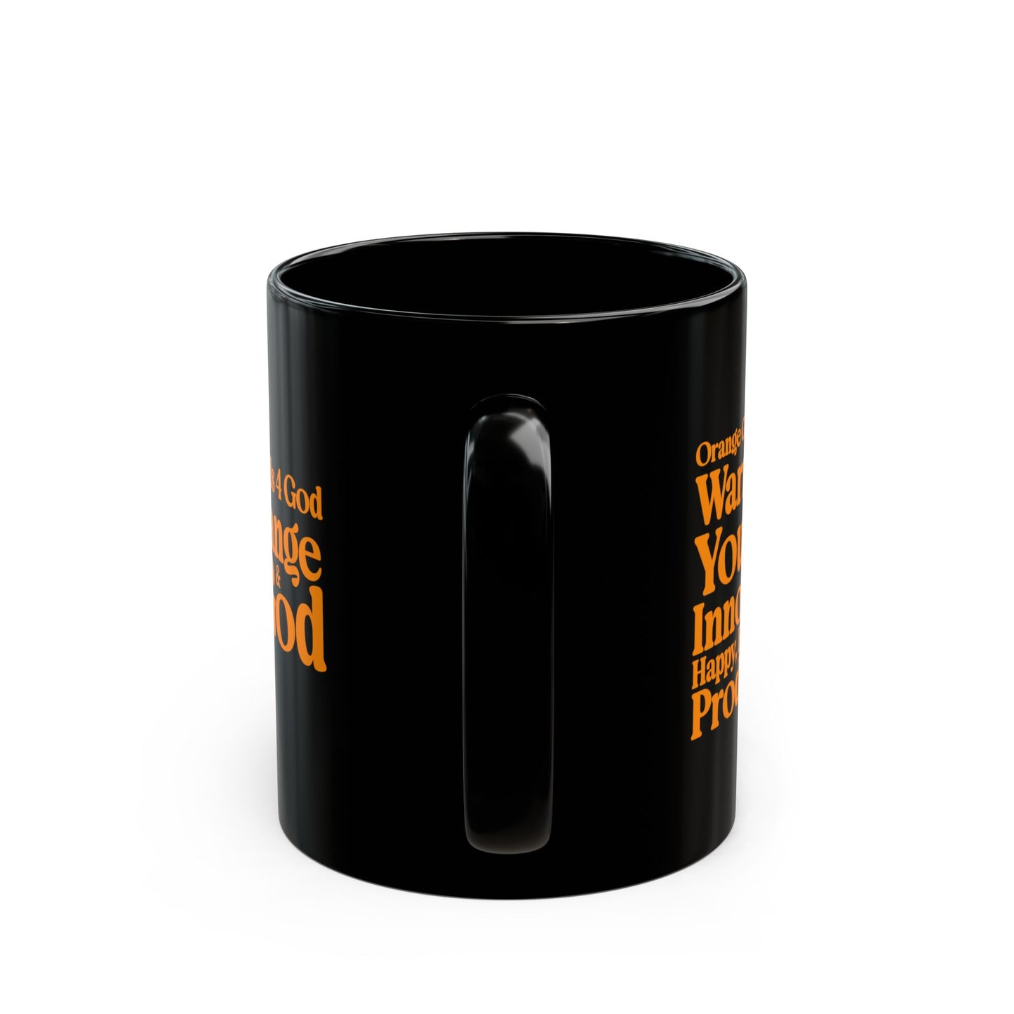 Orange Girls 4 God Mug - Black Contrast Collection