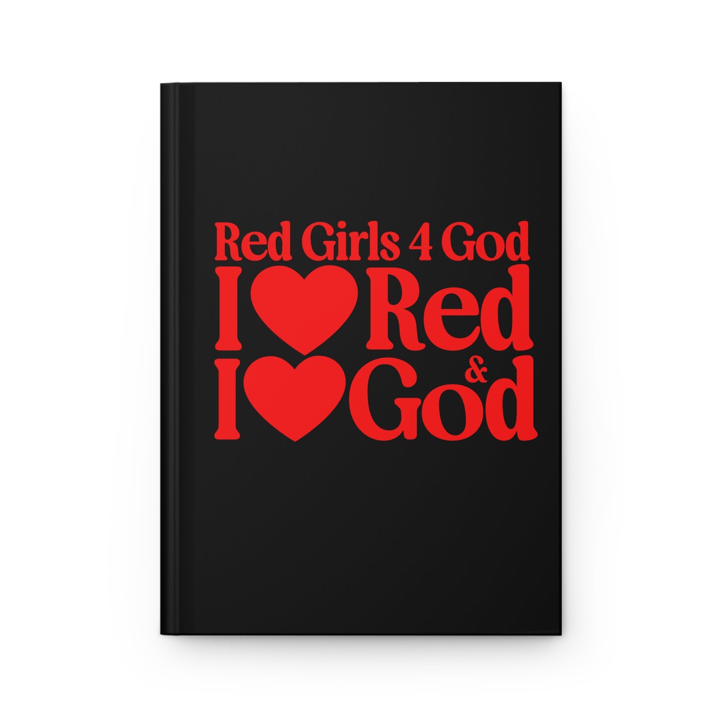 Red Girls for God Black Hardcover Journal – Double-Sided Inspirational Notebook | Matte Hardcover | 150 Lined Pages | Gift for Women & Girls