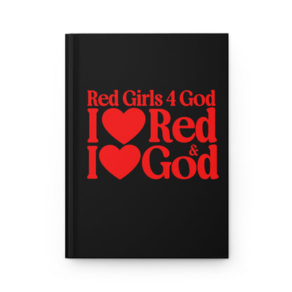 Red Girls for God Black Hardcover Journal – Double-Sided Inspirational Notebook | Matte Hardcover | 150 Lined Pages | Gift for Women & Girls