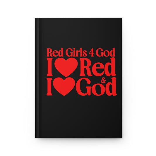 Red Girls for God Black Hardcover Journal – Double-Sided Inspirational Notebook | Matte Hardcover | 150 Lined Pages | Gift for Women & Girls
