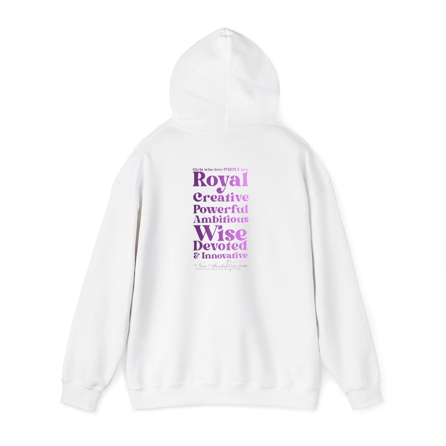Purple Girl 4 Life Hoodie - Cute Ladies White Graphic Hoodie, Inspirational Hoodie, Positive Affirmation Unisex Hoodie, Purple Fashion