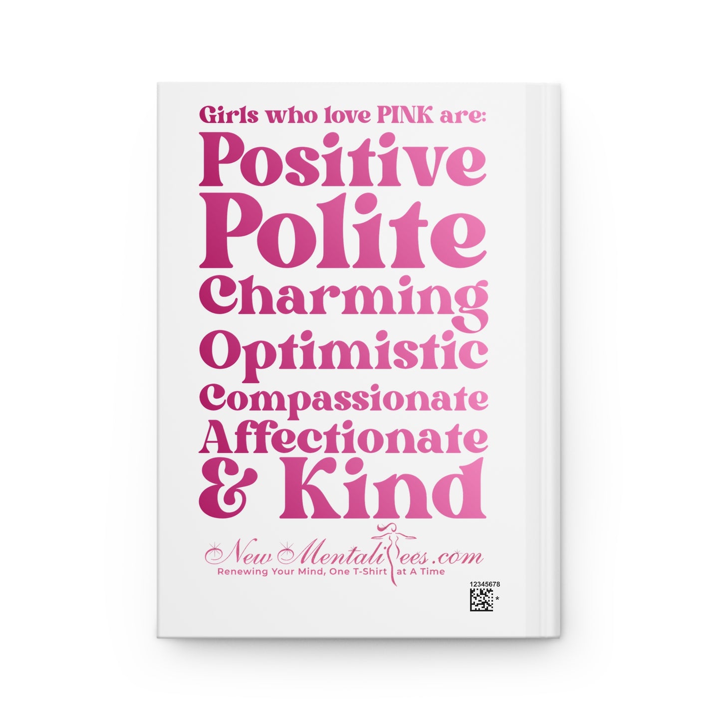 Pink Girl 4 Life White Matte Hardcover Journal – 150 Lined Pages | Inspirational Journal for Women & Girls | 5.75" x 8" Gift Notebook