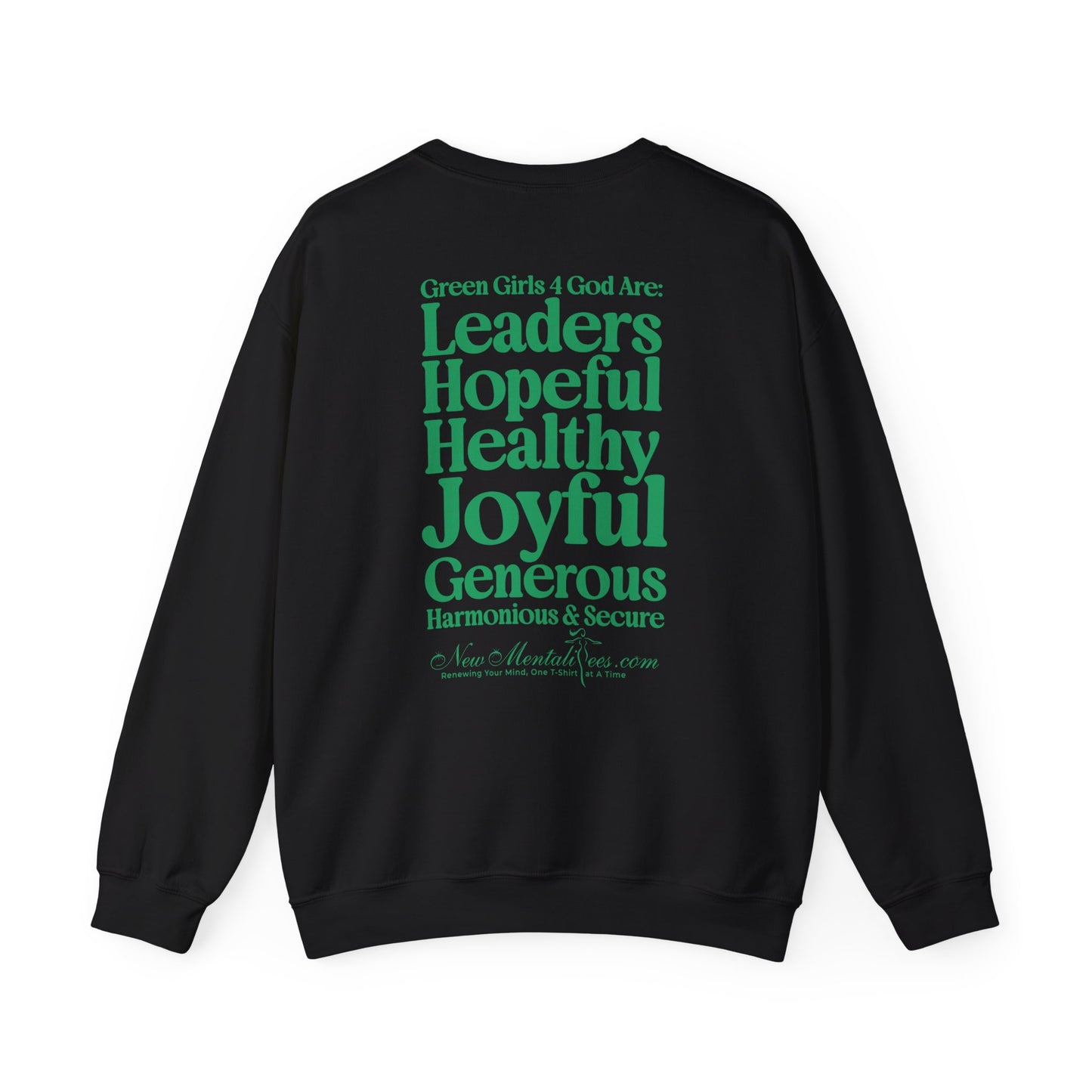 Green Girls 4 God Adult Sweatshirt | Black Contrast