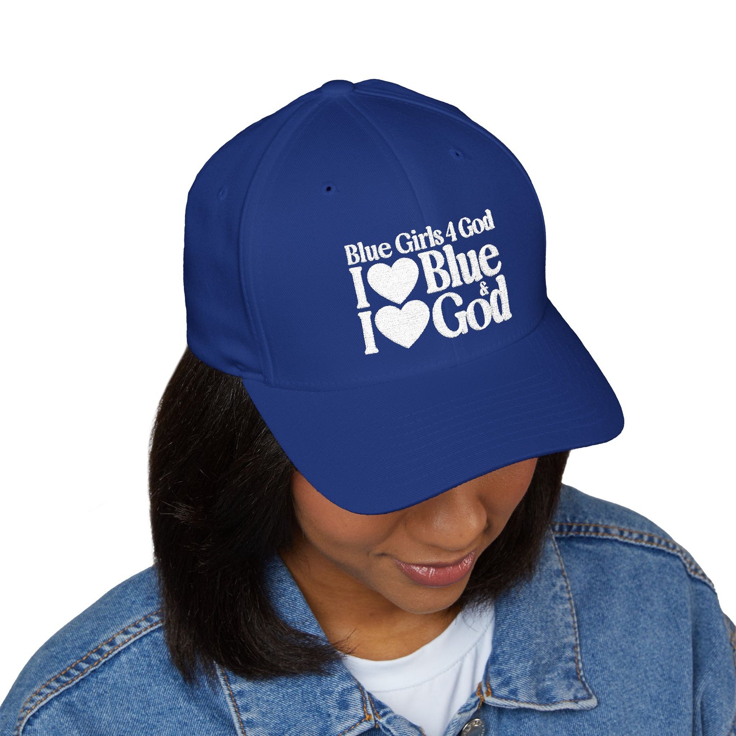 Blue Girls 4 God Embroidered Adjustable Baseball Cap – Bold Blue Faith-Based Hat