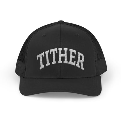 Tither Collegiate Cap | Embroidered Christian Baseball Hat, Unisex Adjustable Faith-Based Cap, Tithing Lifestyle Hat, Church Wear