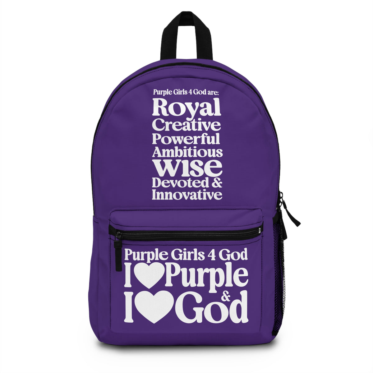 Purple Girls 4 God Backpack – Inspirational Christian Girls School Backpack | Faith-Based Bookbag | Lightweight Travel & School Bag