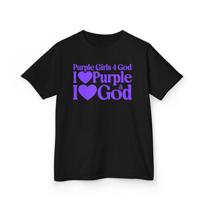 Purple Girls 4 God Youth T-shirt | Black Contrast
