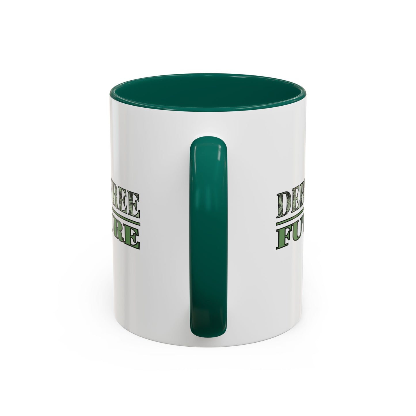 Debt Free Future Mug - More Money Motivation Coffee Cup - Pink, Black, Green