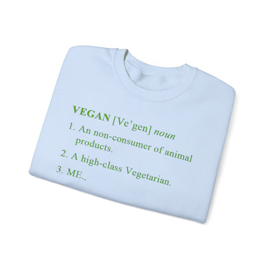 Vegan Definition Unisex Sweatshirt -  Funny & Bold Plant-Based Statement Pullover