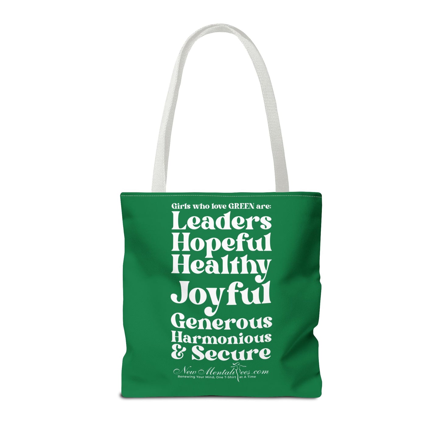 Green Girl 4 Life Tote Bag - Cute Green Bag for Women and Girls, Double Sided Inspirational Tote