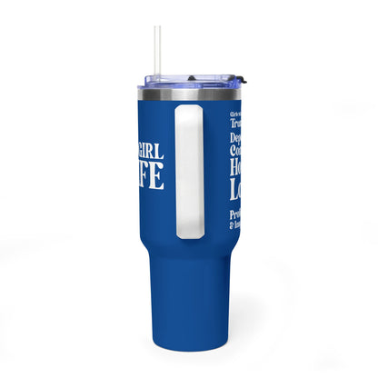 Blue Girl 4 Life 40 oz Blue Tumbler - Cute, Blue, Positive, Affirmation, Inspirational, Insulated Tumbler