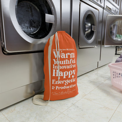 Orange Girl 4 Life Laundry Bag – Double-Sided Inspirational Orange Girl Laundry Sack | Spun Polyester Drawstring Bag