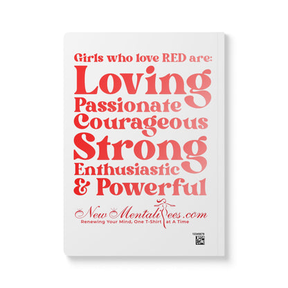 Red Girl 4 Life (White) Softcover Journal – Double-Sided Inspirational Journal | 100 or 200 Pages | Notebook for Girls & Women Who Love Red
