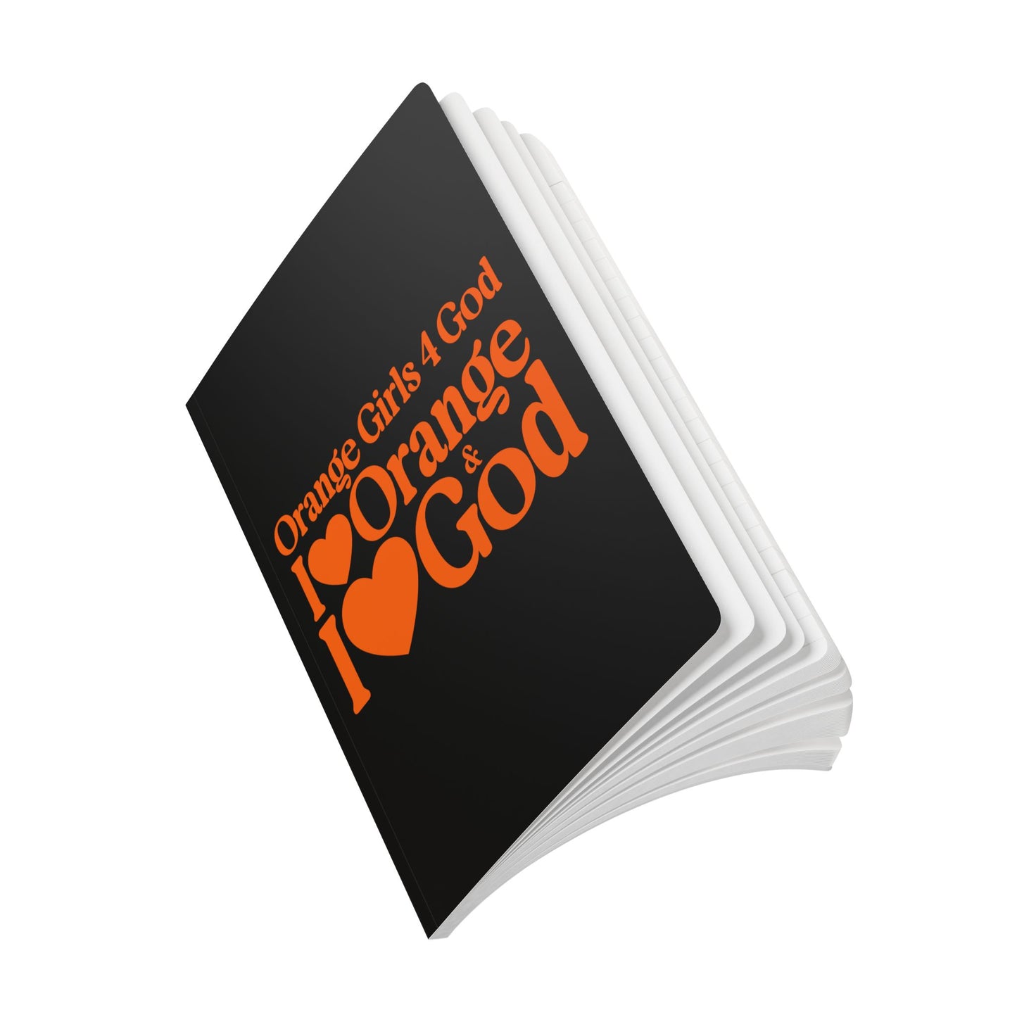 Orange Girls 4 God Black Contrast Softcover Journal – Double-Sided Inspirational Faith Journal | 100 or 200 Pages | Notebook for Girls & Women Who Love God