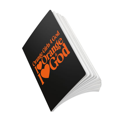 Orange Girls 4 God Black Contrast Softcover Journal – Double-Sided Inspirational Faith Journal | 100 or 200 Pages | Notebook for Girls & Women Who Love God
