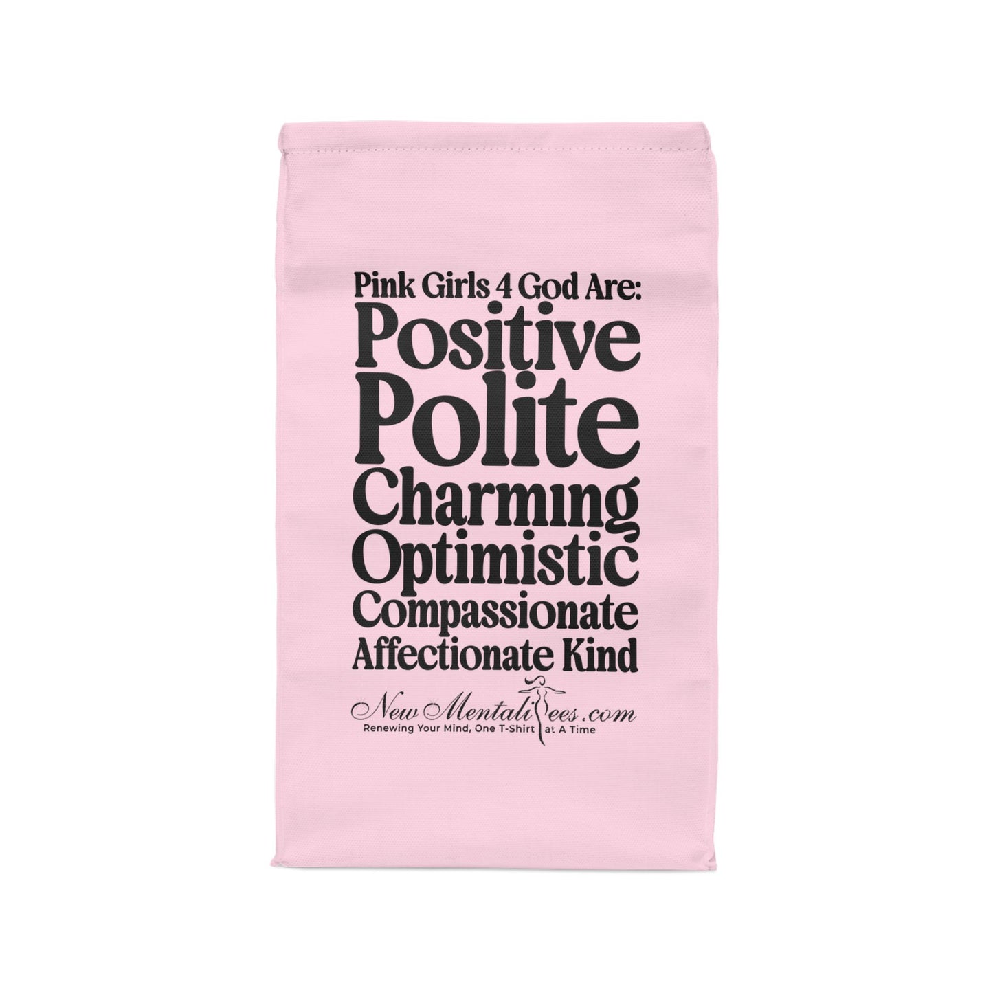 💗 Pink Girls 4 God Lunch Tote – Double-Sided Inspirational Pink Girls Faith Lunch Bag | Insulated Lunch Bag