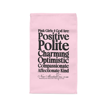 💗 Pink Girls 4 God Lunch Tote – Double-Sided Inspirational Pink Girls Faith Lunch Bag | Insulated Lunch Bag