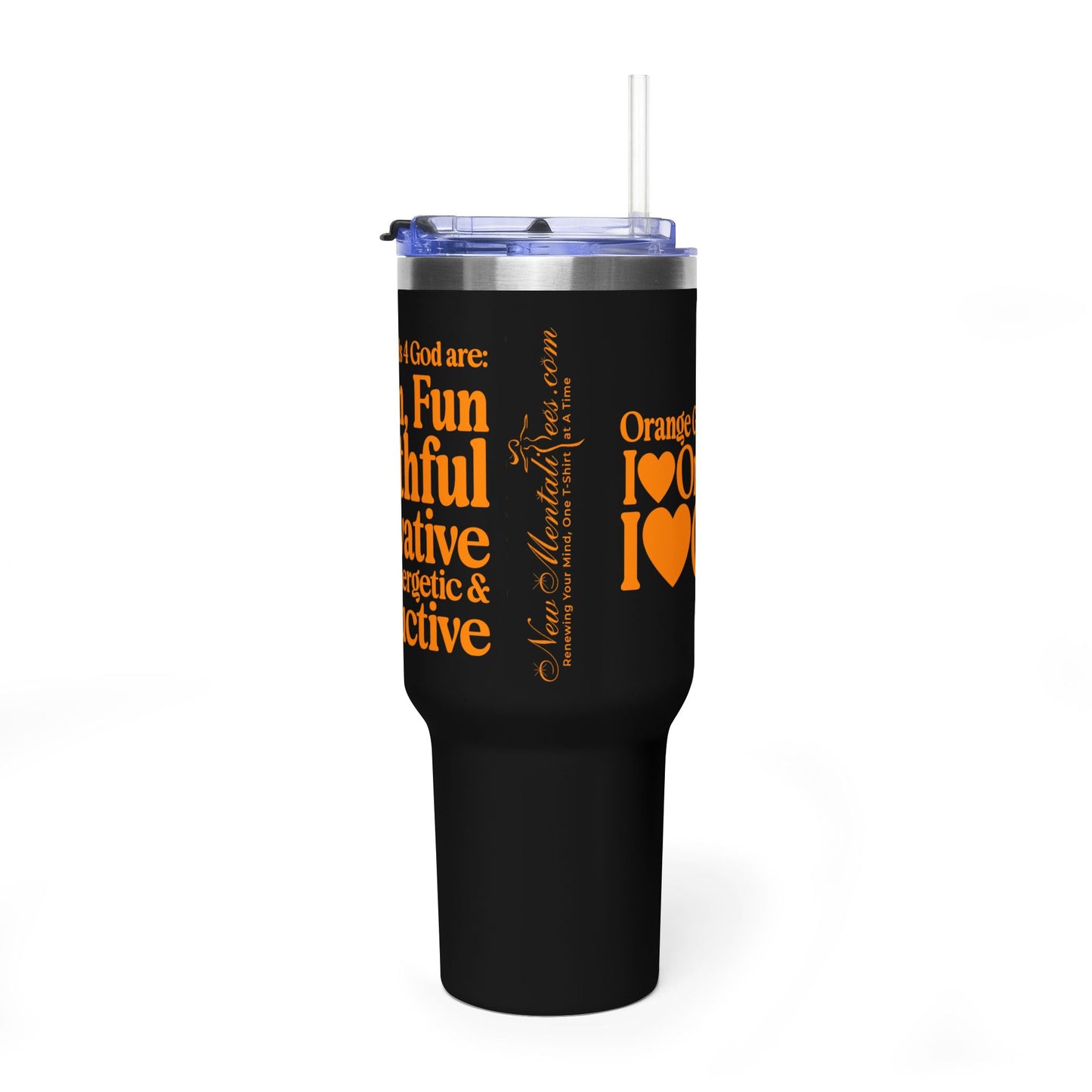 Orange Girls 4 God Black Contrast Tumbler - Faith Filled Women Who Love Orange