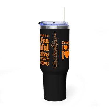 Orange Girls 4 God Black Contrast Tumbler - Faith Filled Women Who Love Orange