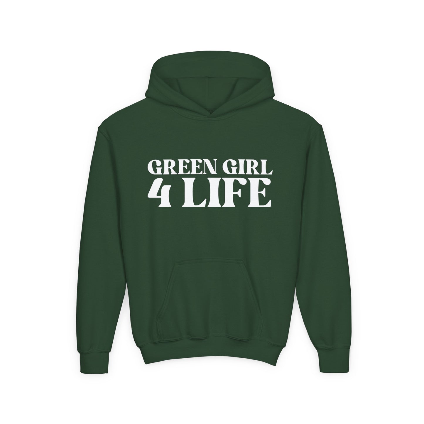 Green Girl 4 Life Hoodie - Cute Youth Green Graphic Hoodie, Positive Affirmation Hoodie, Inspirational Hoodie, Green Fashion