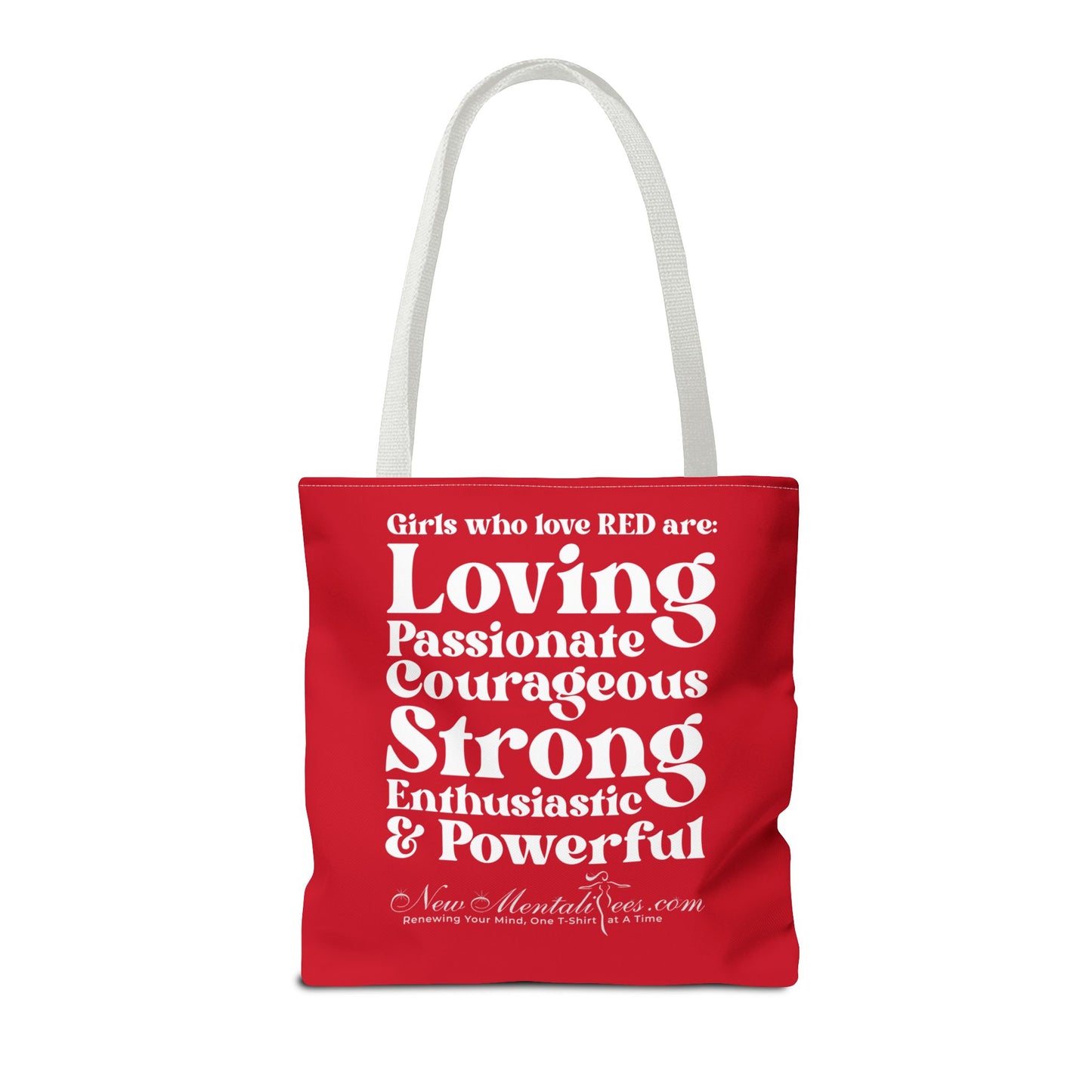 Red Girl 4 Life Tote Bag - Cute Red Bag for Women and Girls, Double Sided Inspirational Tote