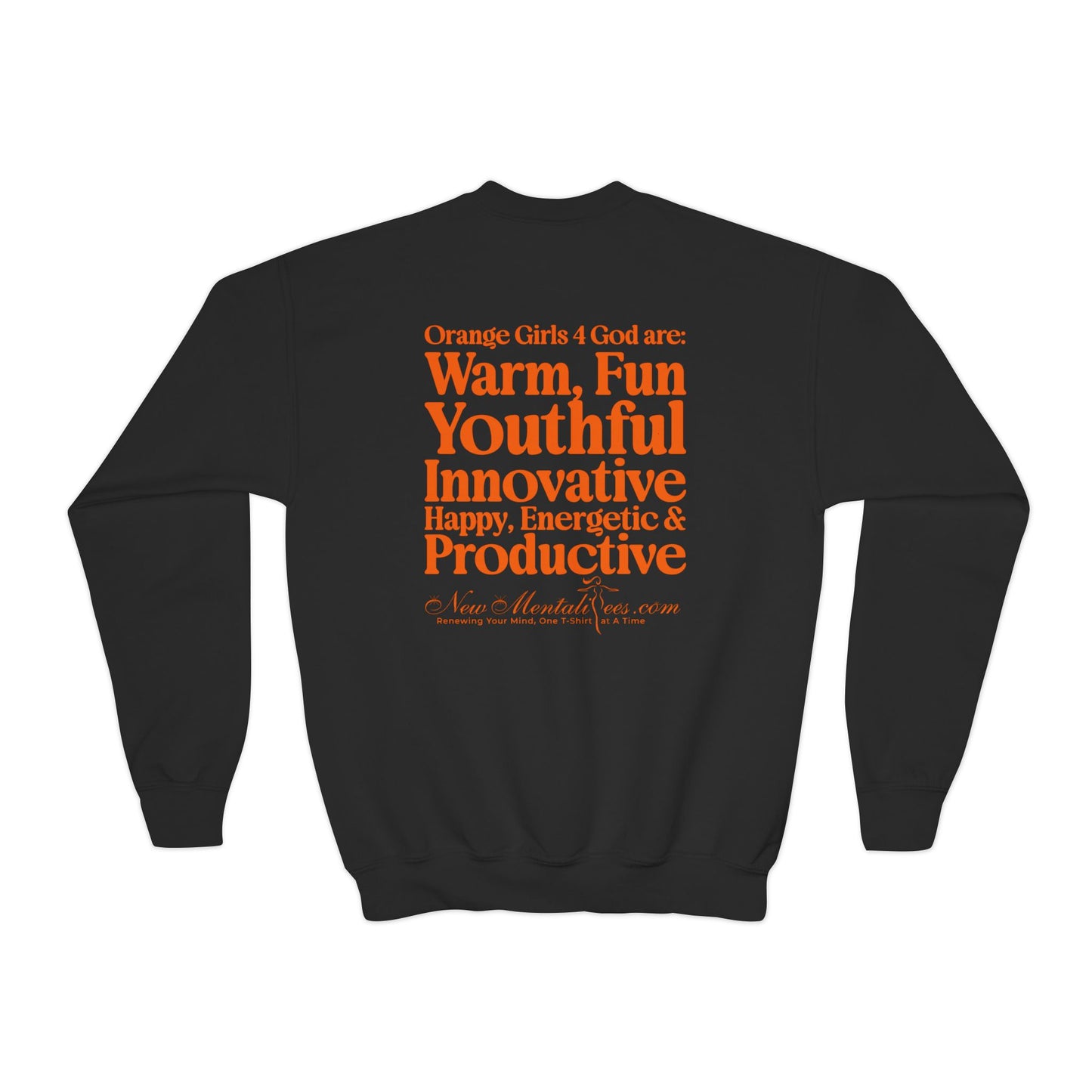 Orange Girls 4 God Youth Sweatshirt | Black Contrast
