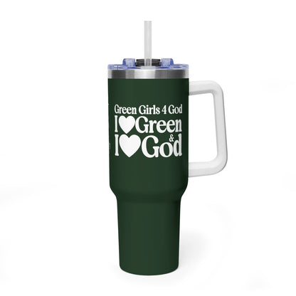 Green Girls 4 God Colorful Tumbler - Faith Filled Women Who Love Green