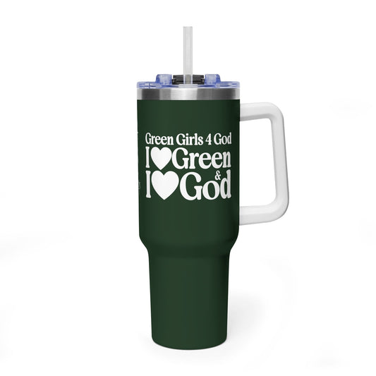 Green Girls 4 God Colorful Tumbler - Faith Filled Women Who Love Green