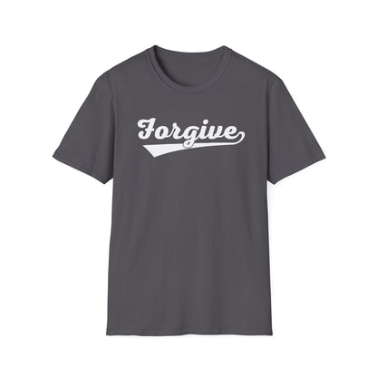 HomeRun Forgive Unisex T-Shirt | Baseball Script Tee | Inspirational Graphic Shirt | Positive Message Apparel | Motivational Unisex Shirt