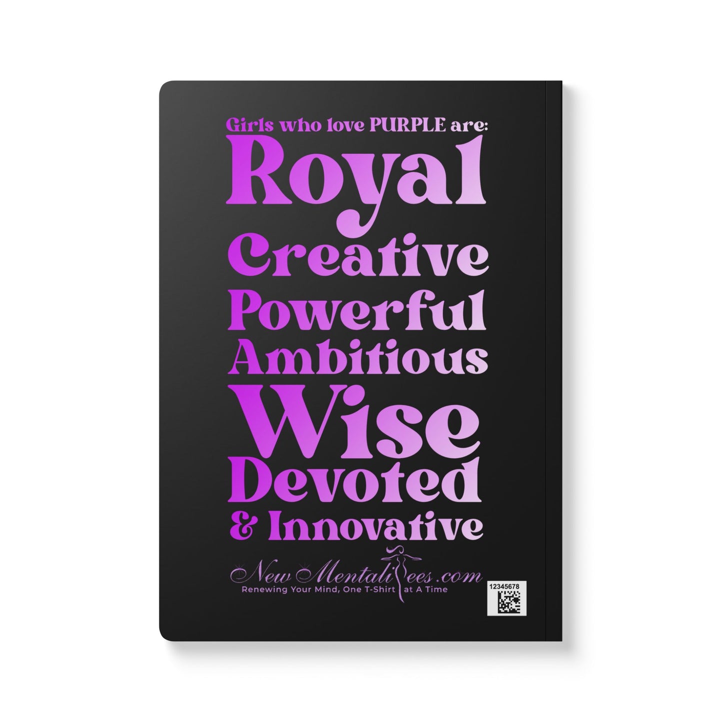 Purple Girl 4 Life (Black) Softcover Journal – Double-Sided Inspirational Journal | 100 or 200 Pages | Notebook for Girls & Women Who Love Purple