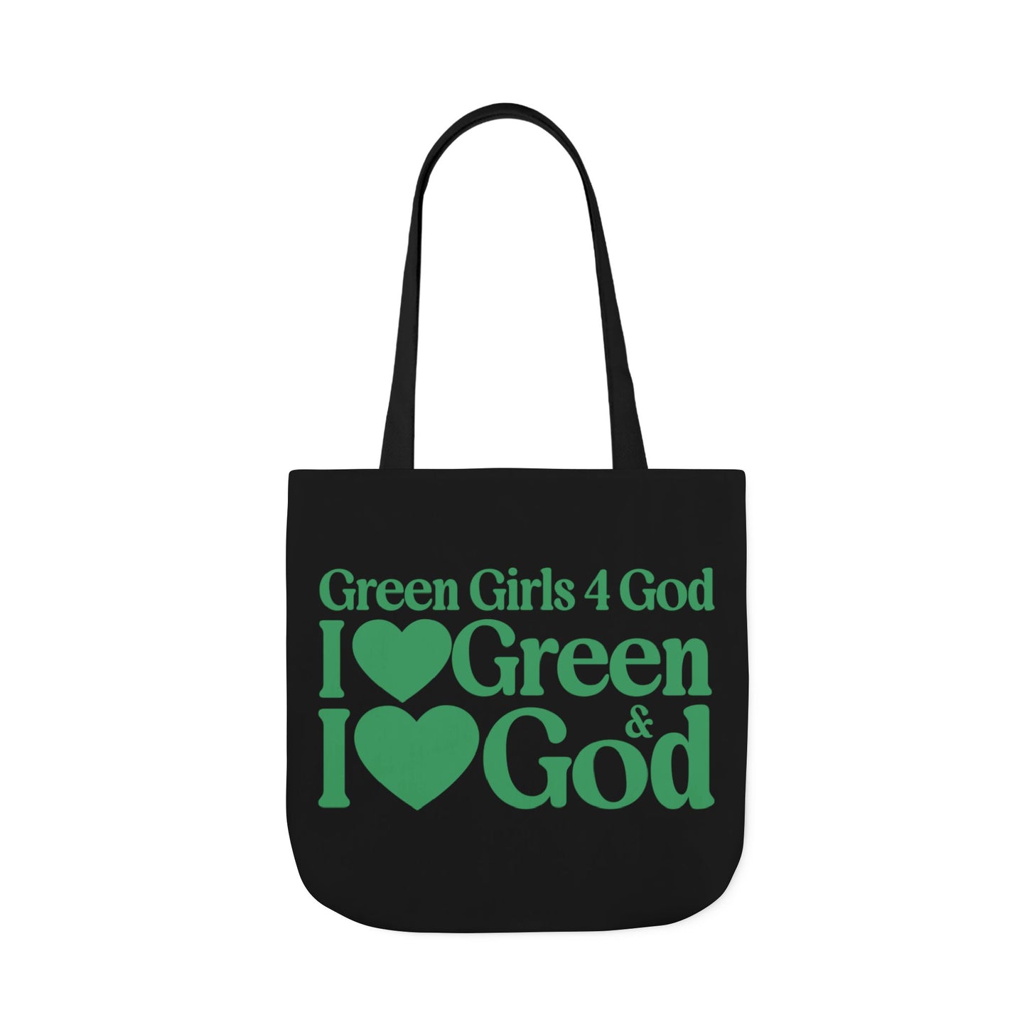 Black Contrast Green Girls 4 God Tote Bag - You are A Leader, Helpful, Healthy, Joyful, Generous, Harmonious and Secure!