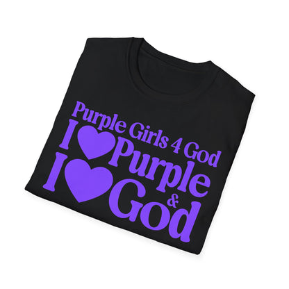 Purple Girls 4 God Adult T-shirt | Black Contrast