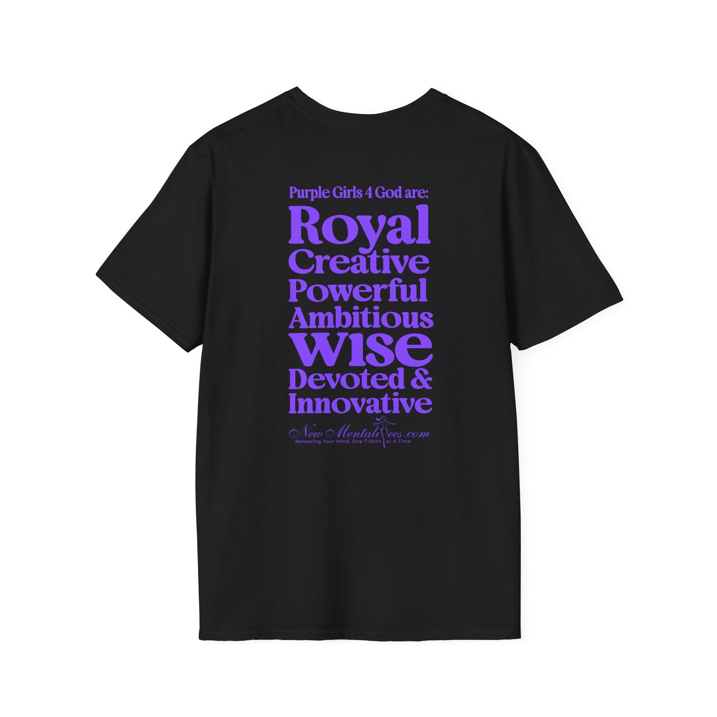 Purple Girls 4 God Adult T-shirt | Black Contrast