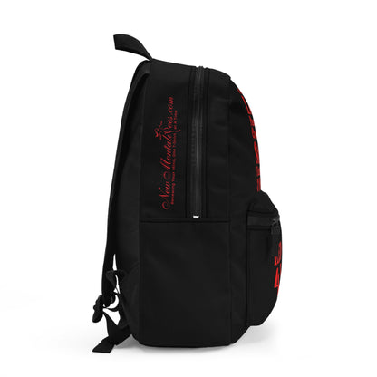 Red Girl 4 Life Black Contrast Backpack – Inspirational Girls School Backpack | Girl Power Bookbag | Lightweight Travel, School & Everyday Bag