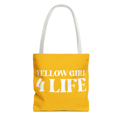 Yellow Girl 4 Life Tote Bag - Cute Yellow Bag for Women and Girls, Double Sided Inspirational Tote