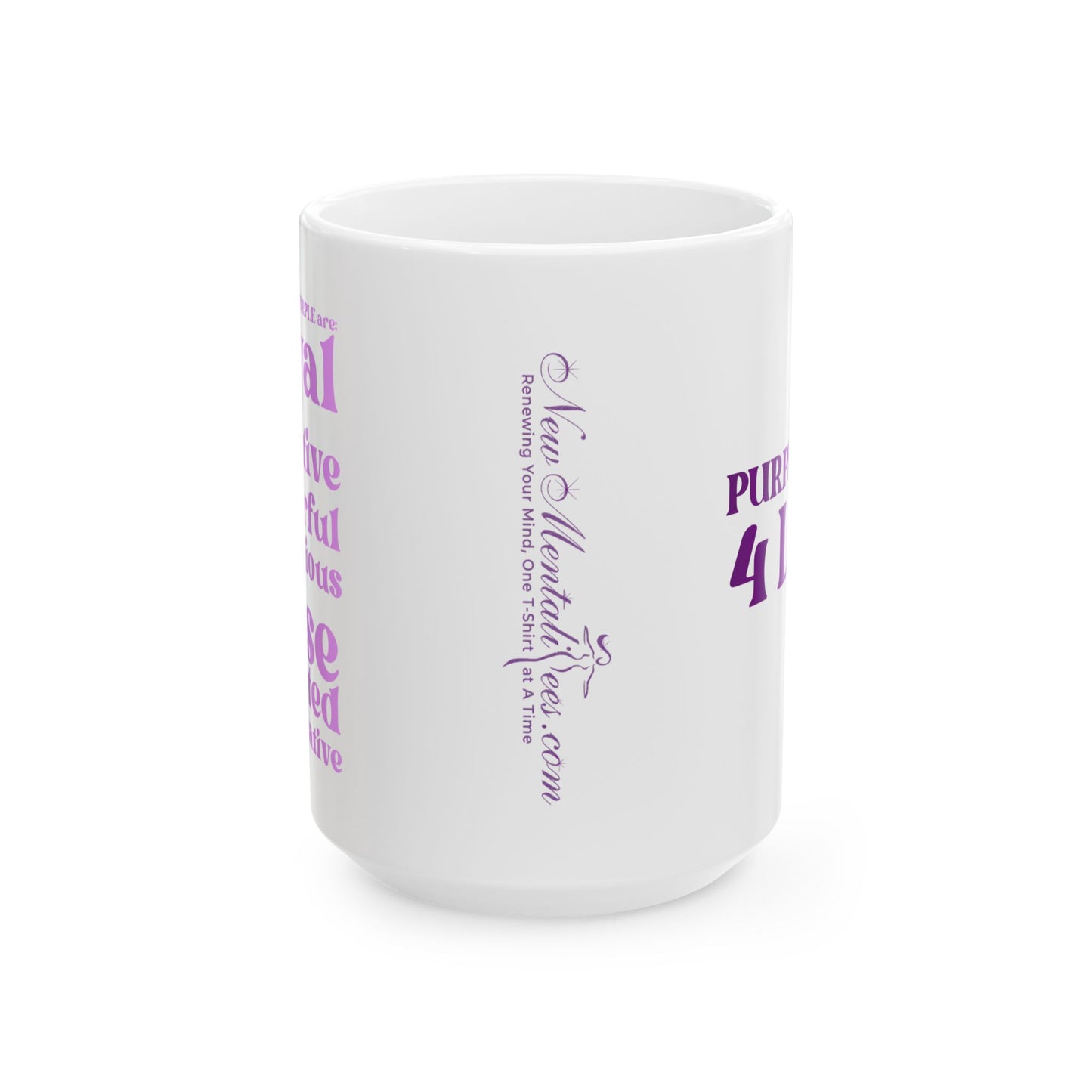 Purple Girl 4 Life Black Mug - Positive Affirmation, Cute, Inspirational Double Sided, 11oz & 15oz Mug, Great Gift