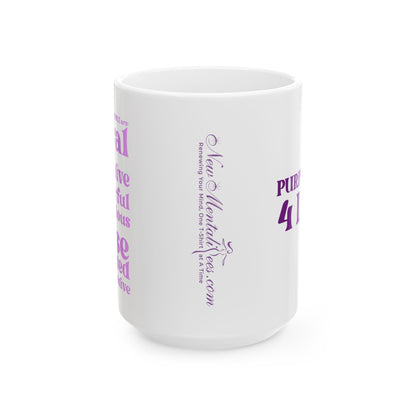 Purple Girl 4 Life Black Mug - Positive Affirmation, Cute, Inspirational Double Sided, 11oz & 15oz Mug, Great Gift